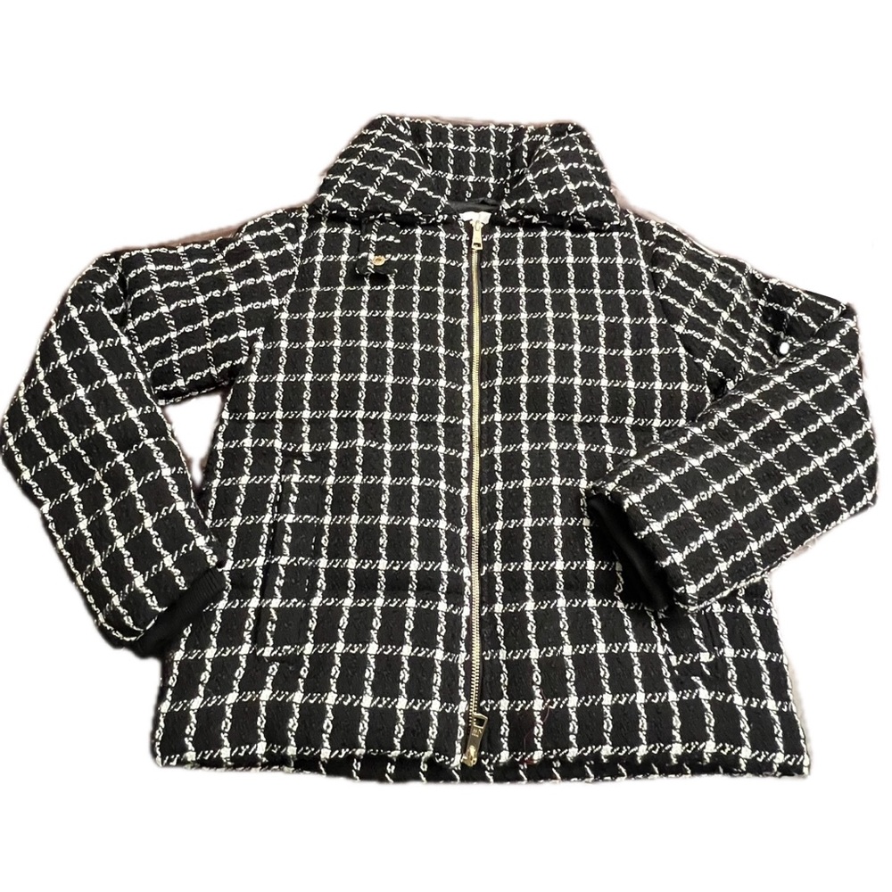 Jason Wu Plaid Tweed Quilted Puffer Jacket black & white - NWT - Picture 4 of 11